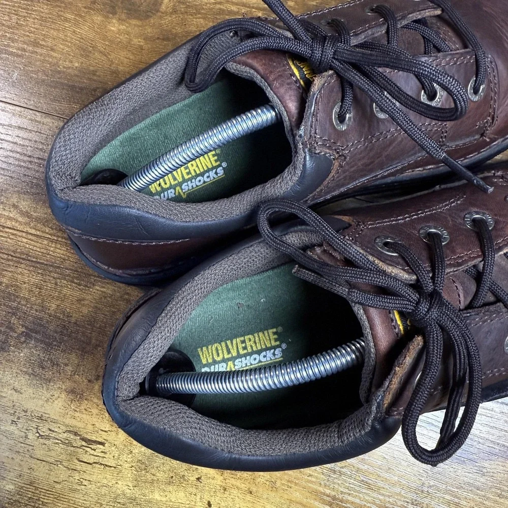 Wolverine DuraShocks W04373 Brown Leather Work Shoes Mens 11.5 M
